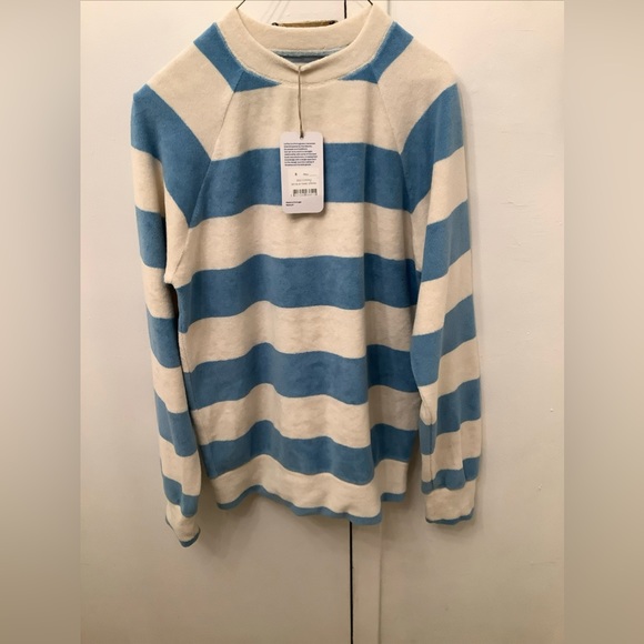 La Paz Men’s Sky Blue Towel Stripes Crew Neck Sweater Sz. Small New With Tags - Picture 2 of 12